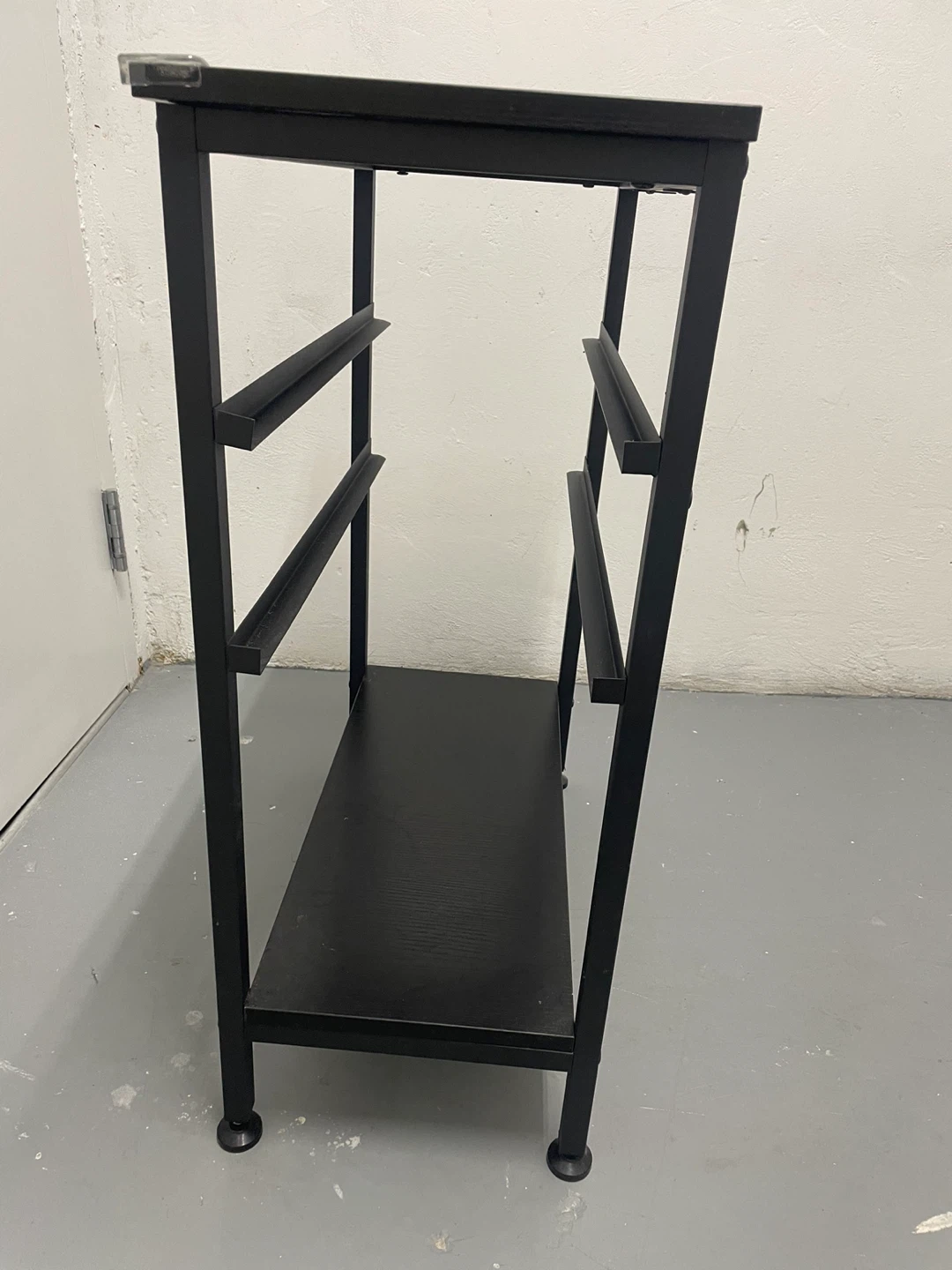 Black Metal and Wood Side Table - photo 2