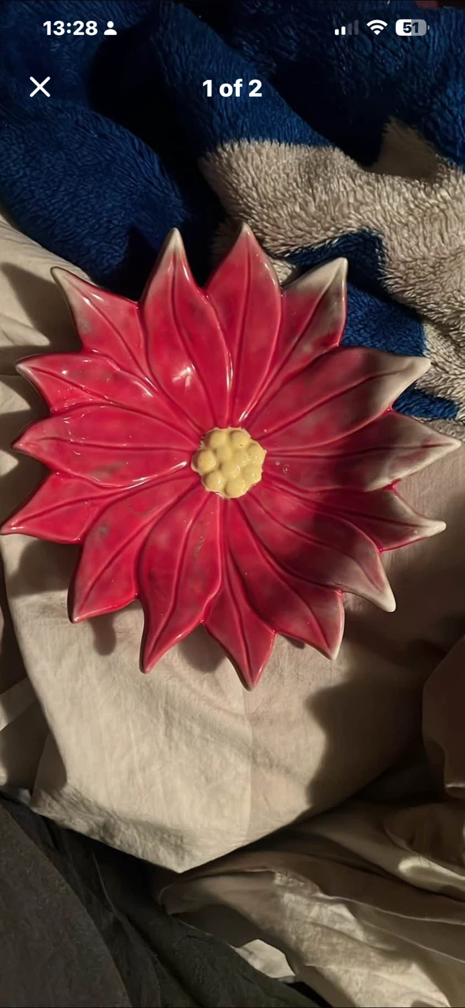 Arthur Wood Poinsettia Ceramic Bowl