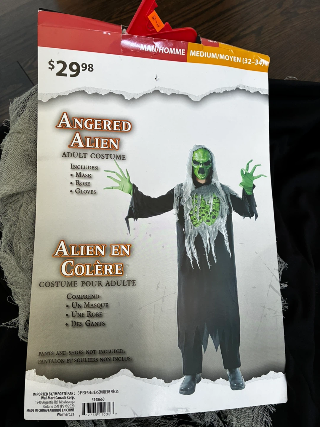 Angered Alien Adult Costume - Medium