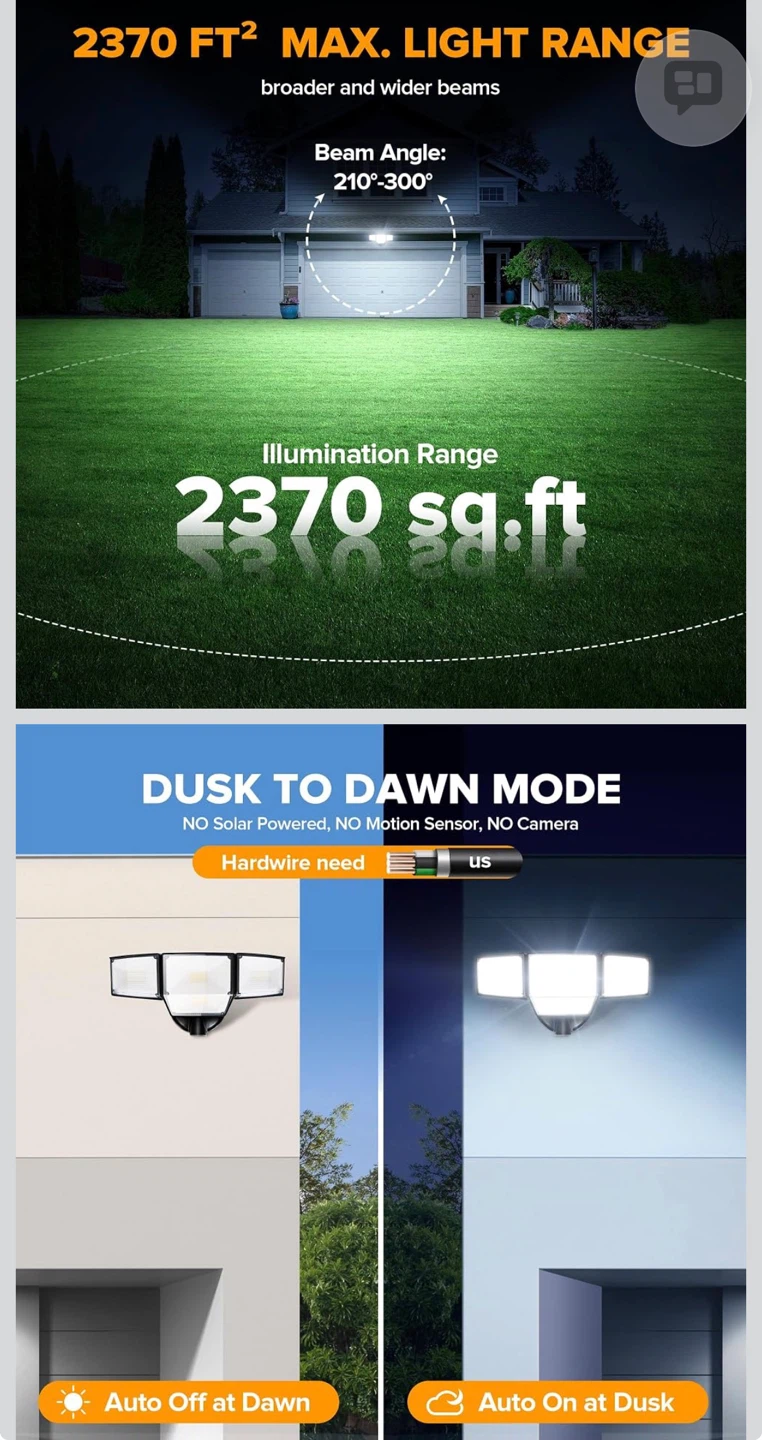 Outdoor, Super Bright 9000LM LED Security Light - photo 3