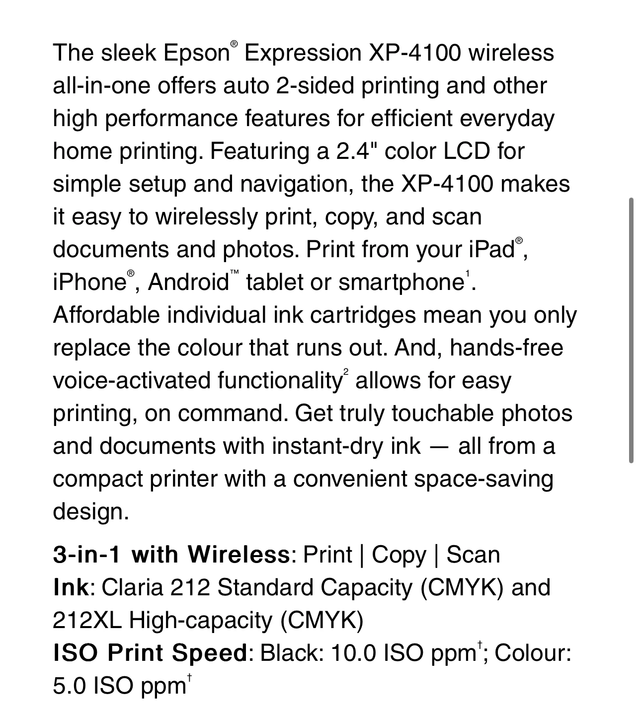 Epson Expression Home XP-4100 3-in-1 Wireless Printer - photo 5