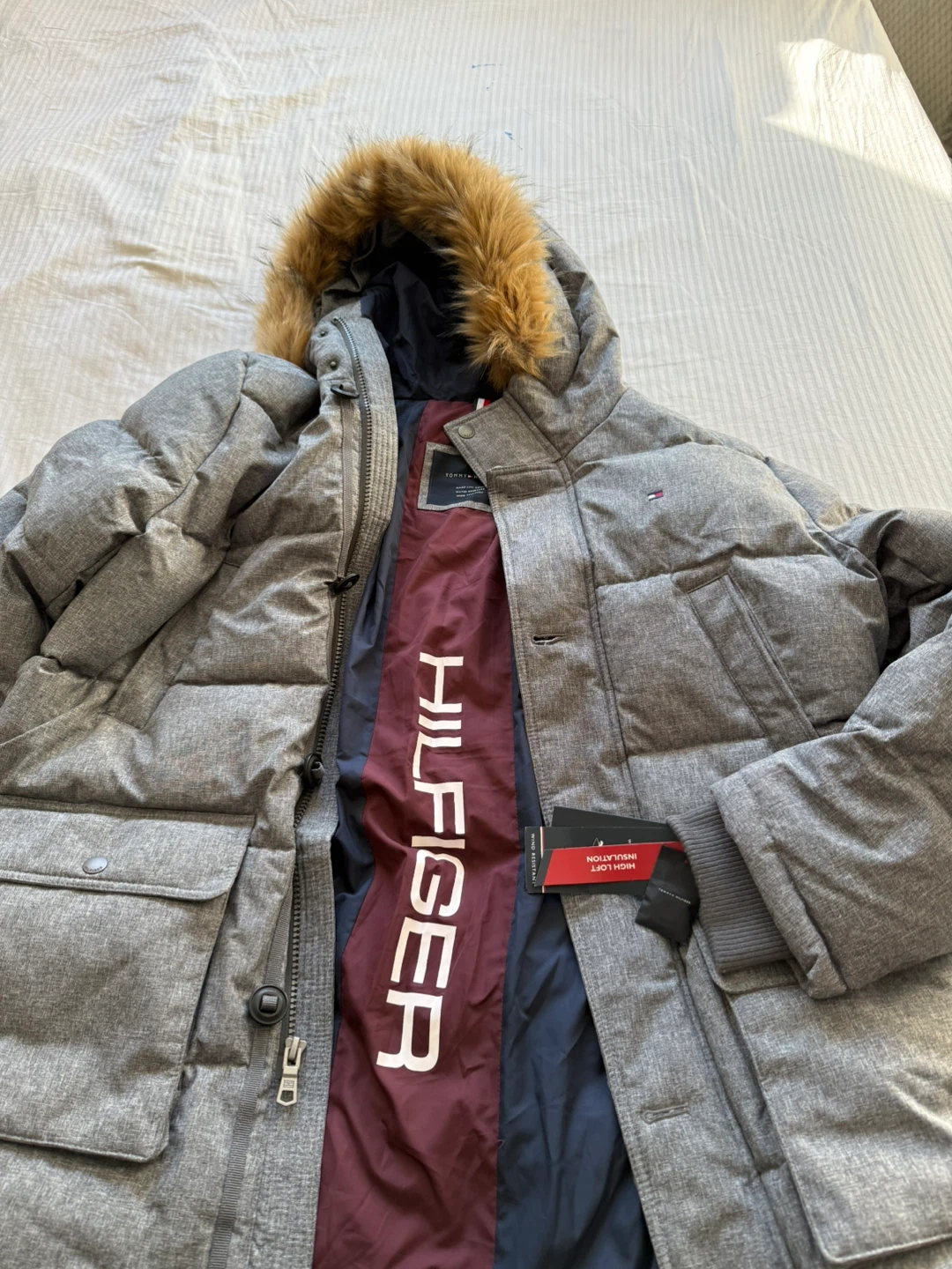 New Tommy Hilfiger Wind Resistant Parka, Grey, Size XL - photo 2
