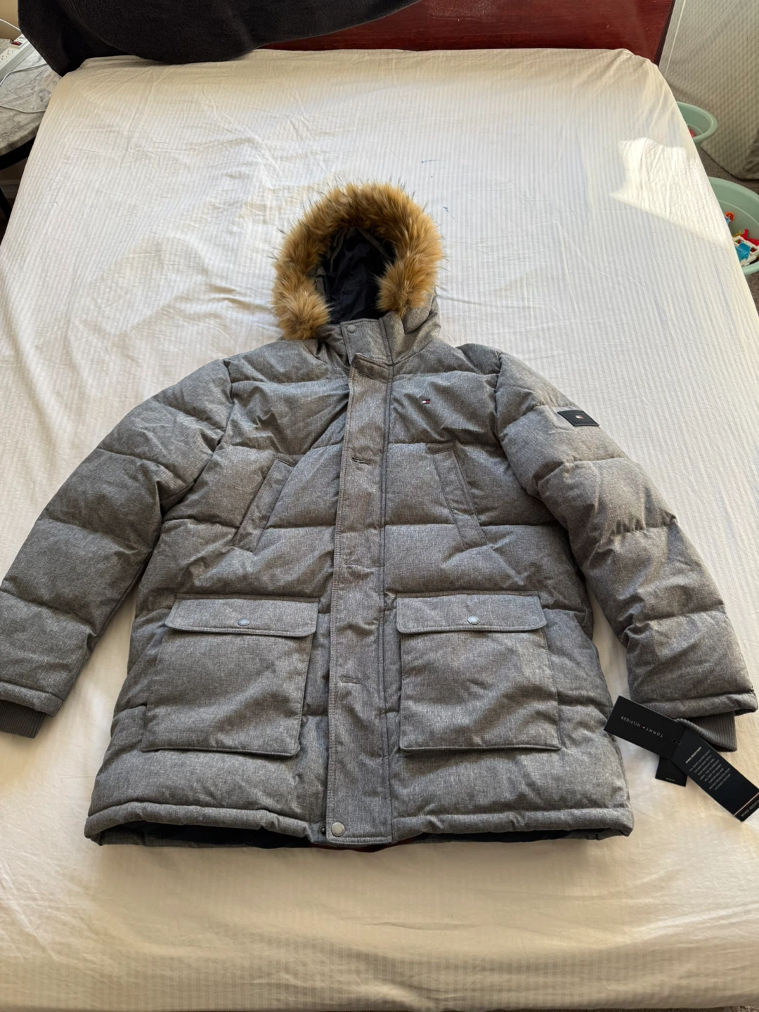 New Tommy Hilfiger Wind Resistant Parka, Grey, Size XL - photo 3