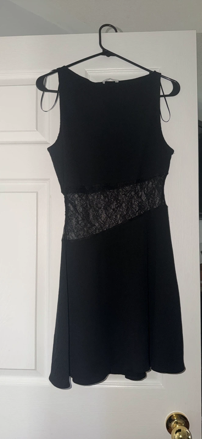 Zara black dress with lace detail - photo 2