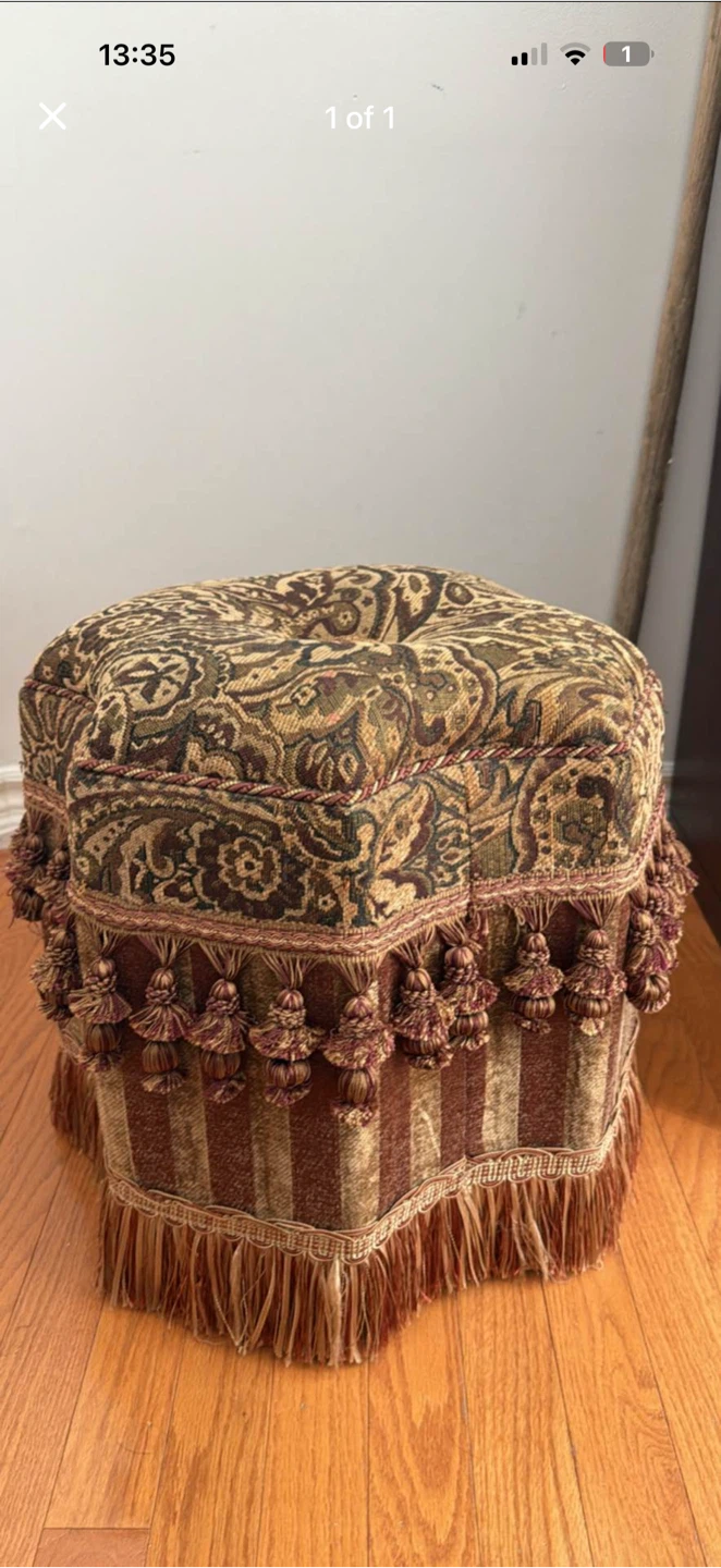 Victorian Style Upholstered Footstool