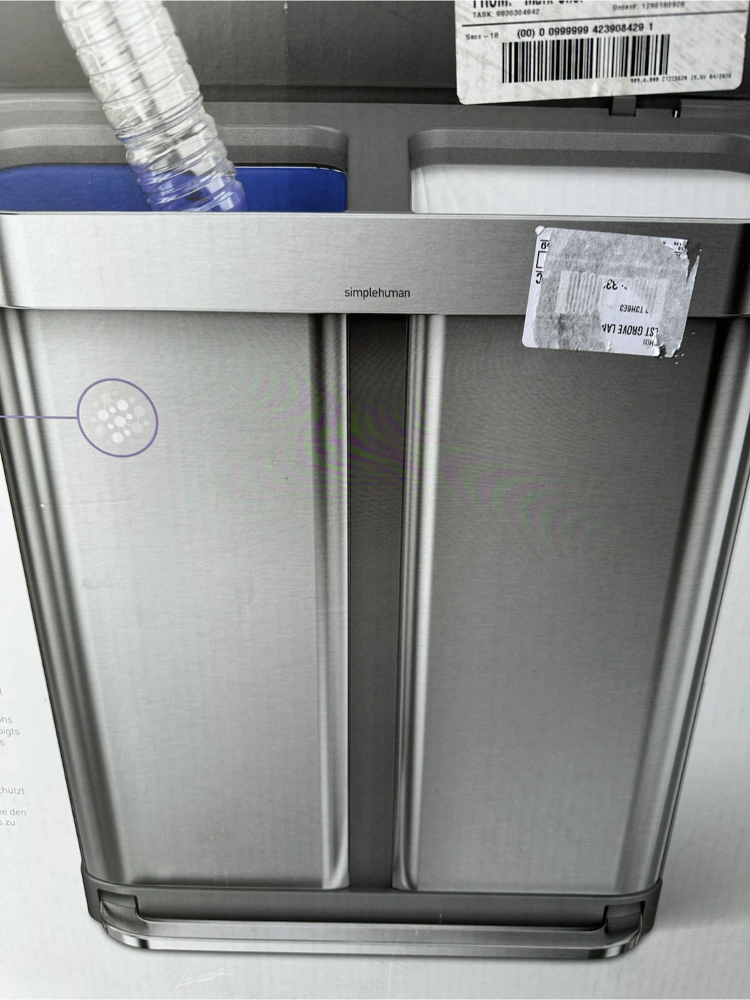 Brand New simplehuman 58L Dual Compartment Step Can