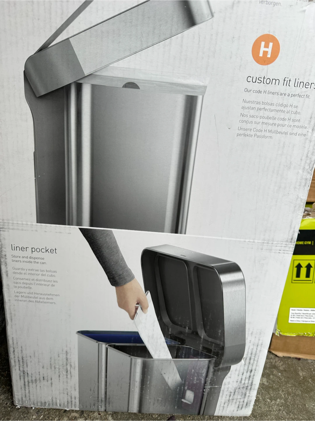 Brand New simplehuman 58L Dual Compartment Step Can - photo 2