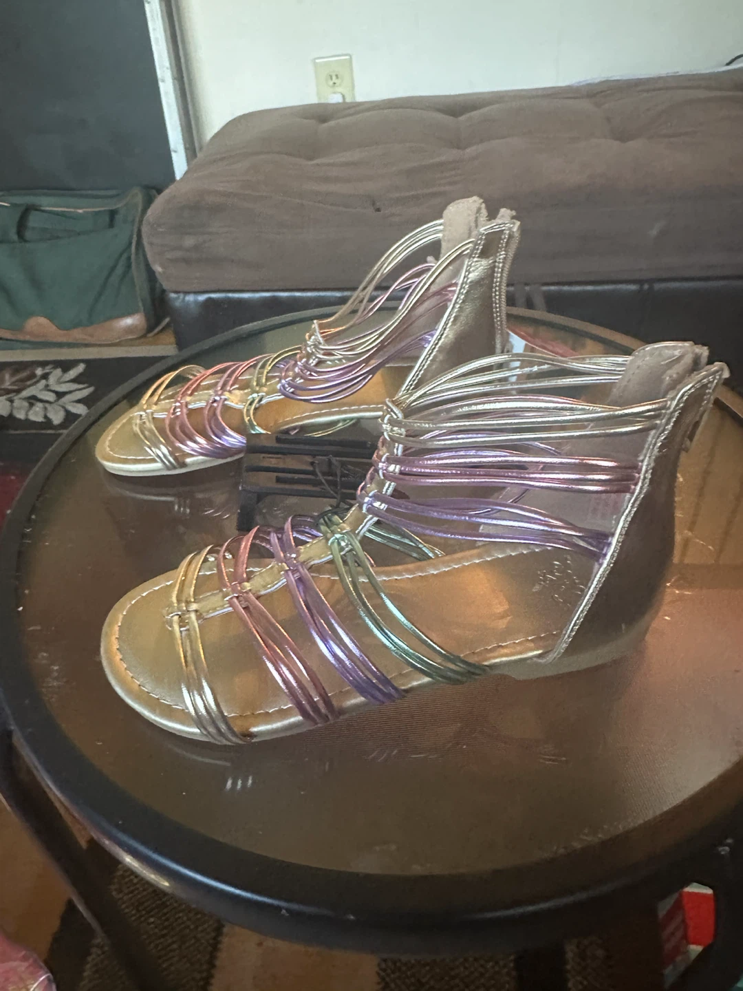 Girls Metallic Gladiator Sandals