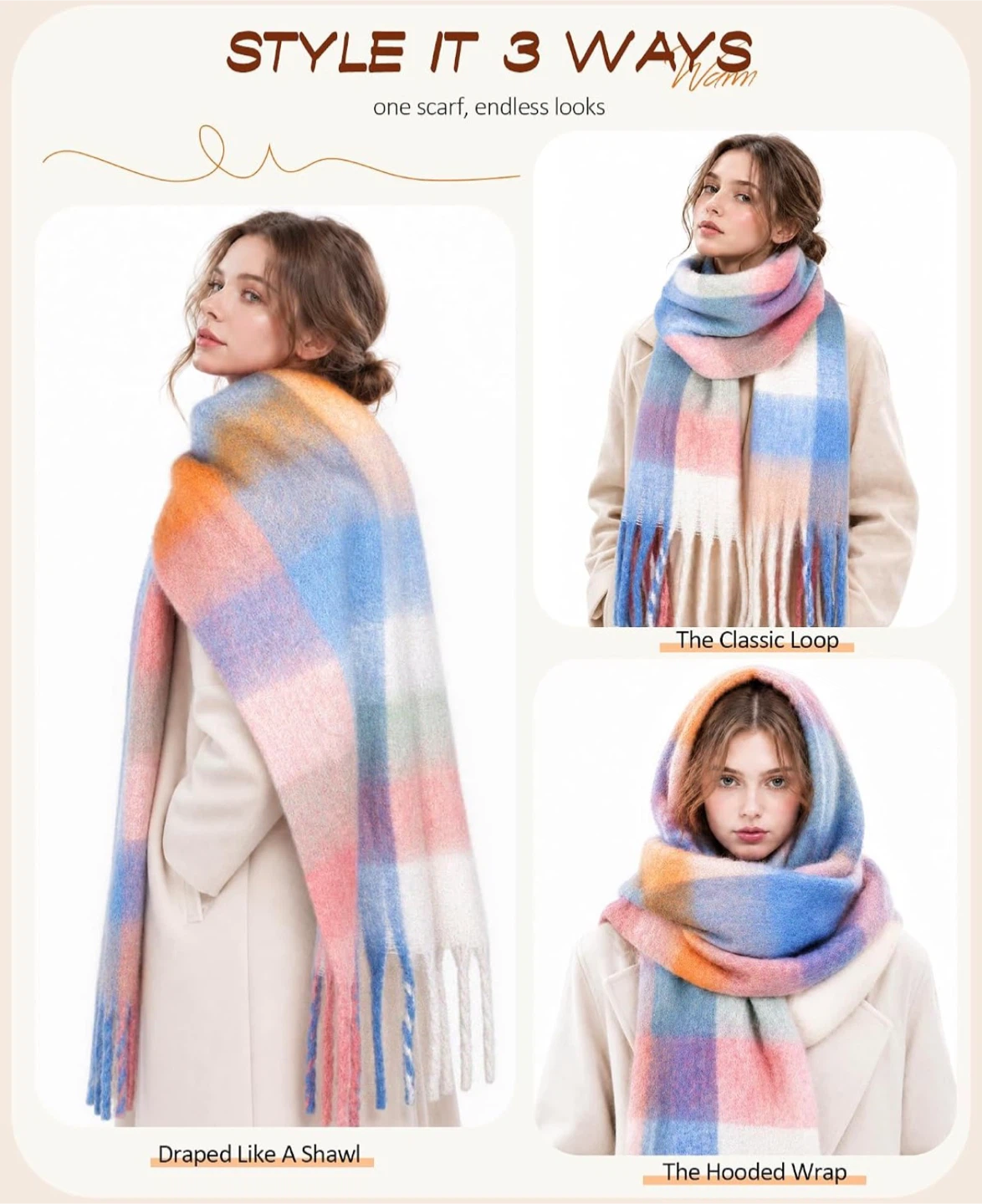Chunky Plaid Mohair Scarf - photo 4
