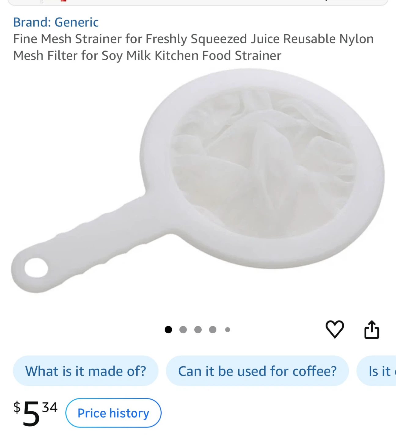 Fine Mesh Nylon Kitchen Strainer