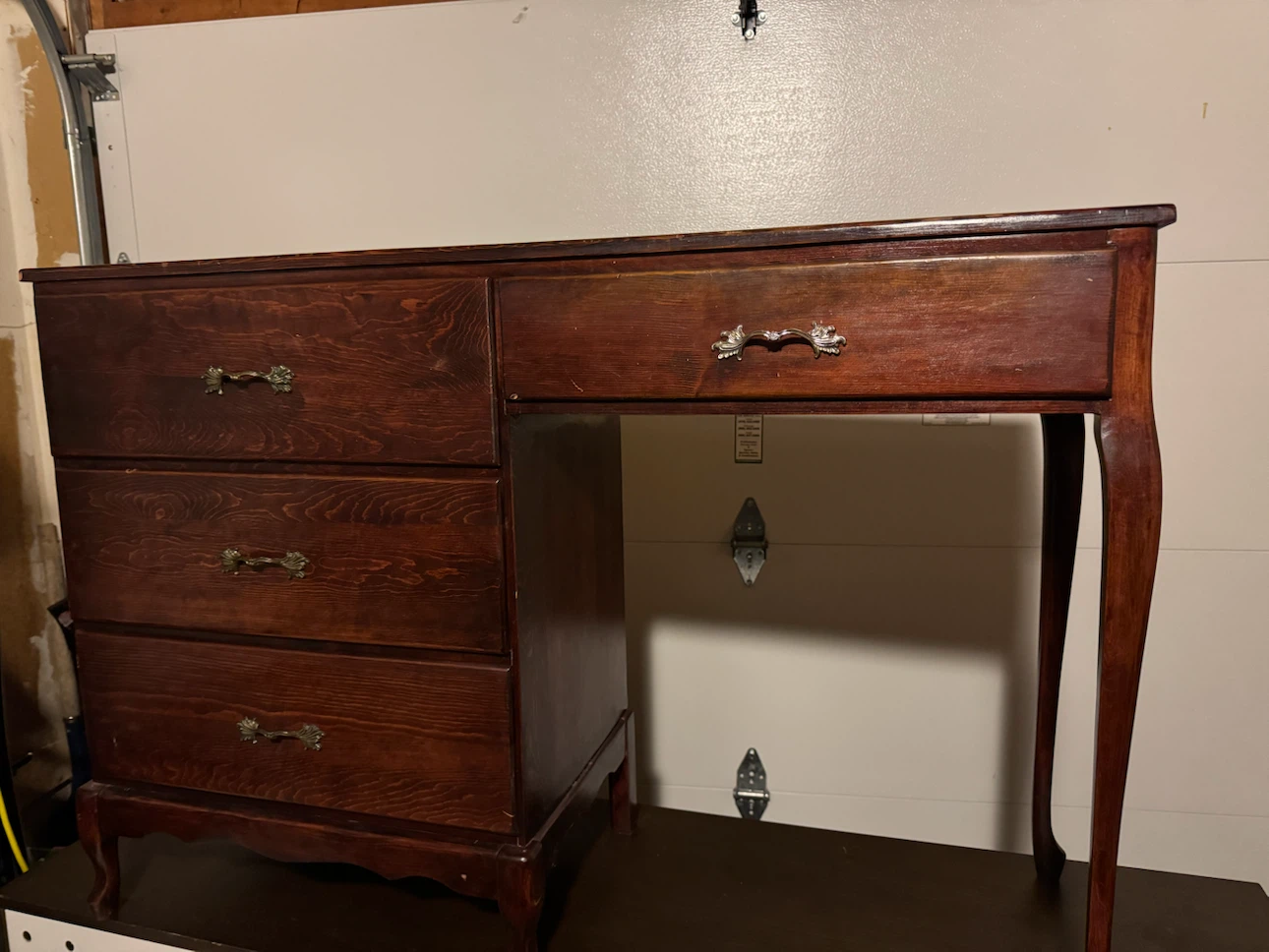 Vintage Dark Wood Writing Desk
