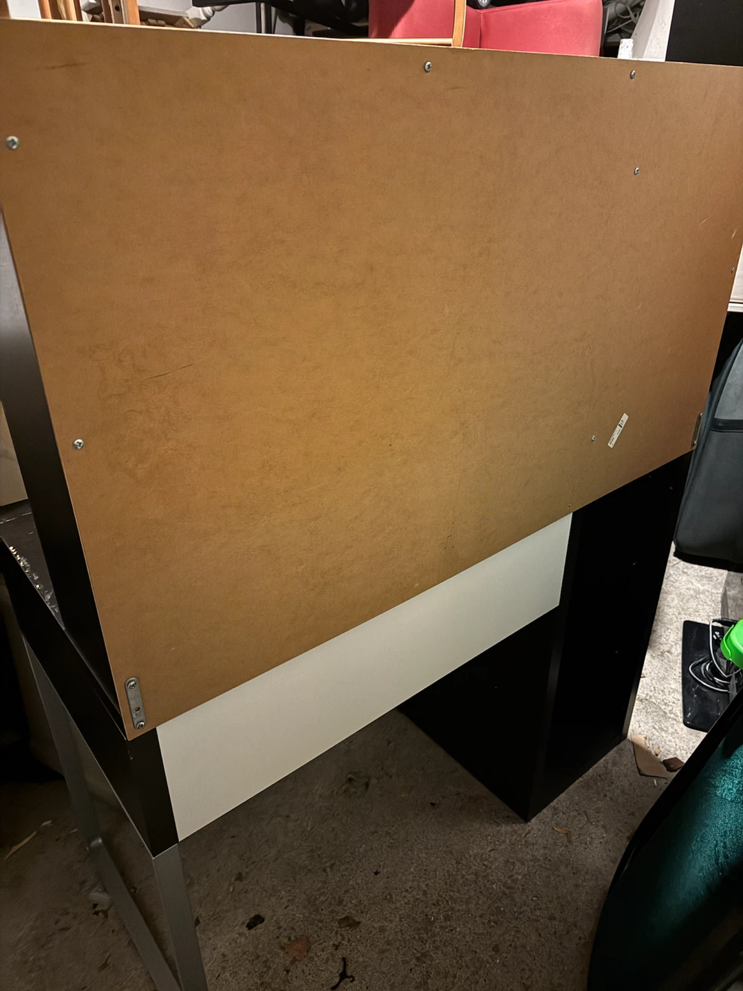 Black and white office desk with hutch - photo 5