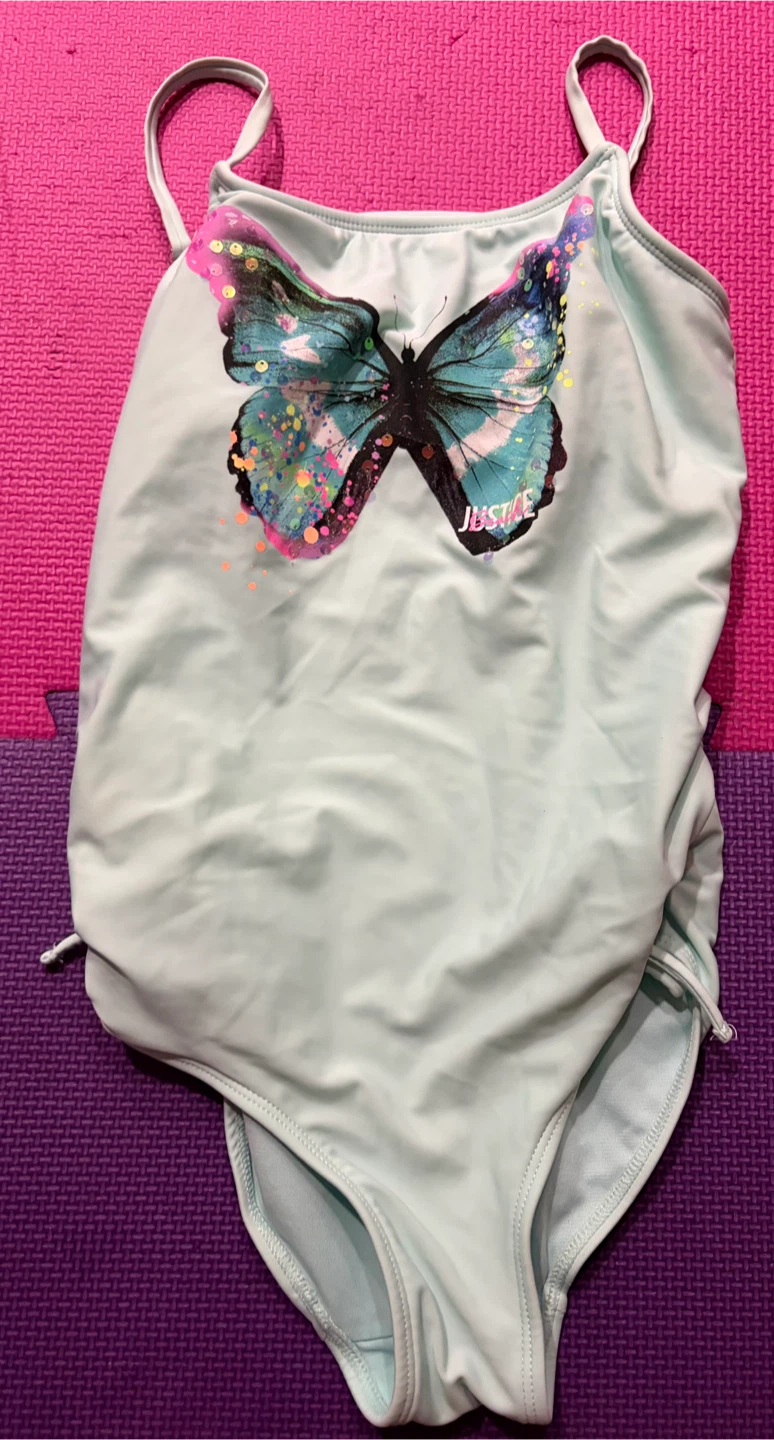 Justice Girls Butterfly Swimsuit ~ Size 10 to 14 years