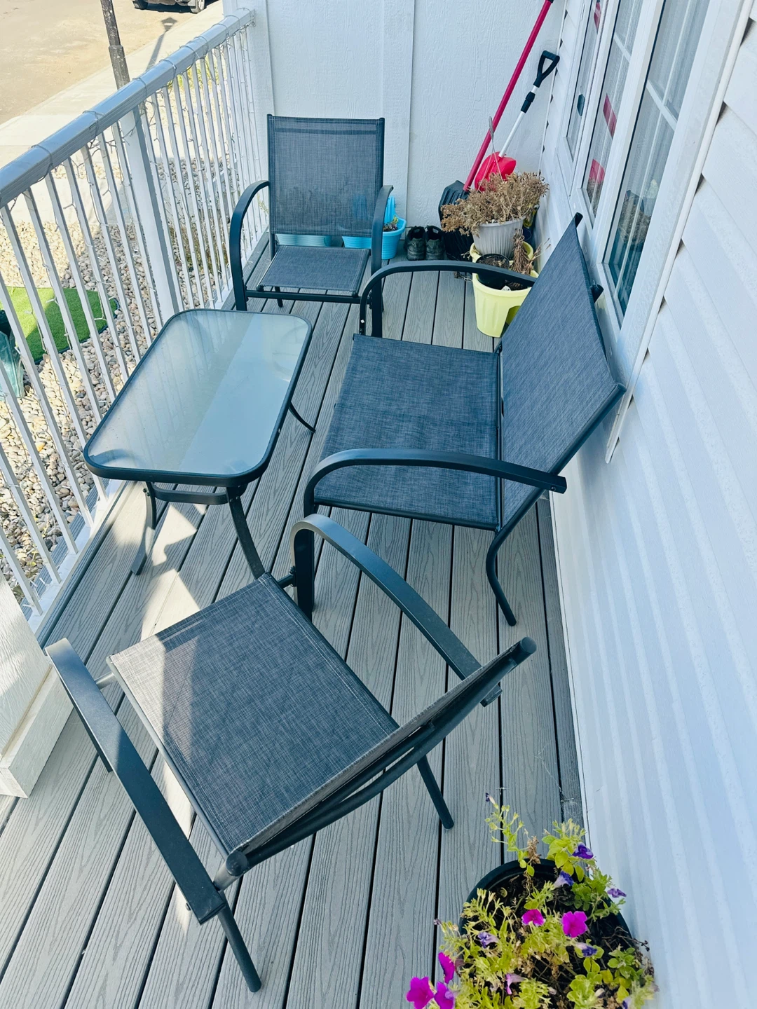 Outdoor / Patio Conversation Set- 4 PC (Black/Brown) - photo 3