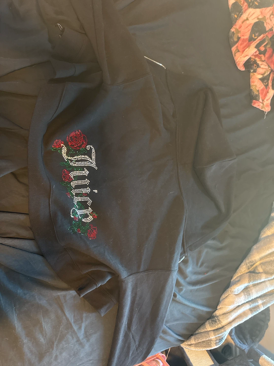 Juicy Couture Black cropped Zip-Up Hoodie