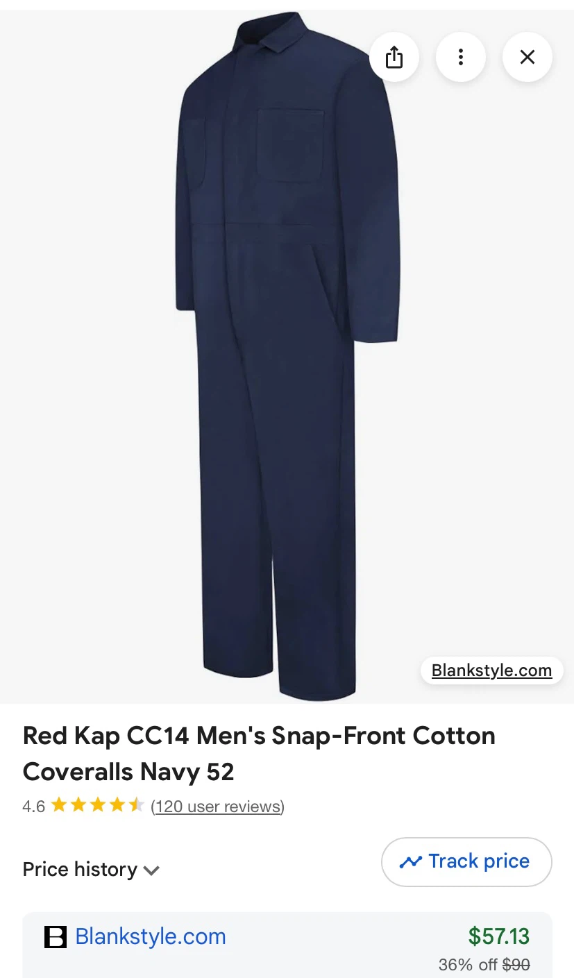 Red Kap Navy Cotton Coveralls - photo 2