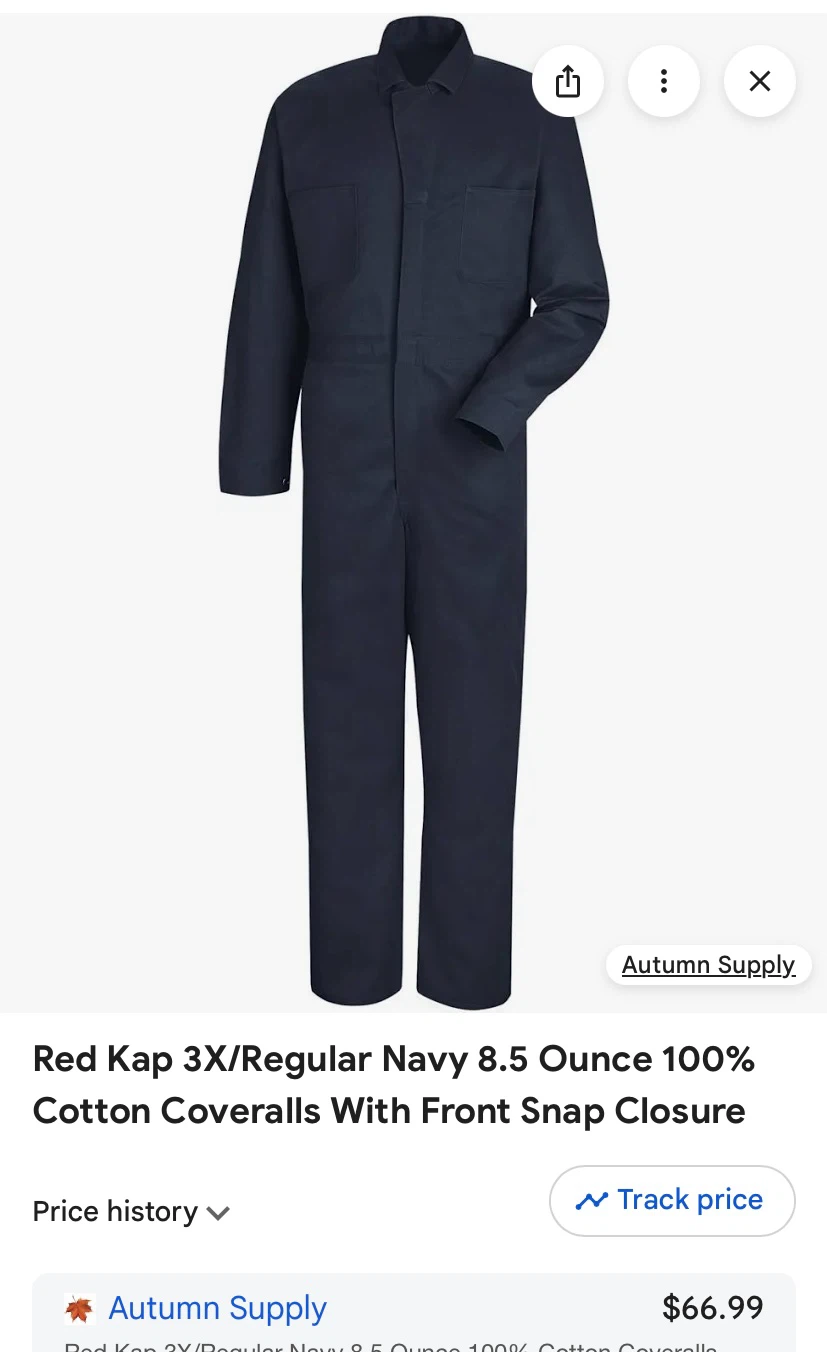Red Kap Navy Cotton Coveralls - photo 3