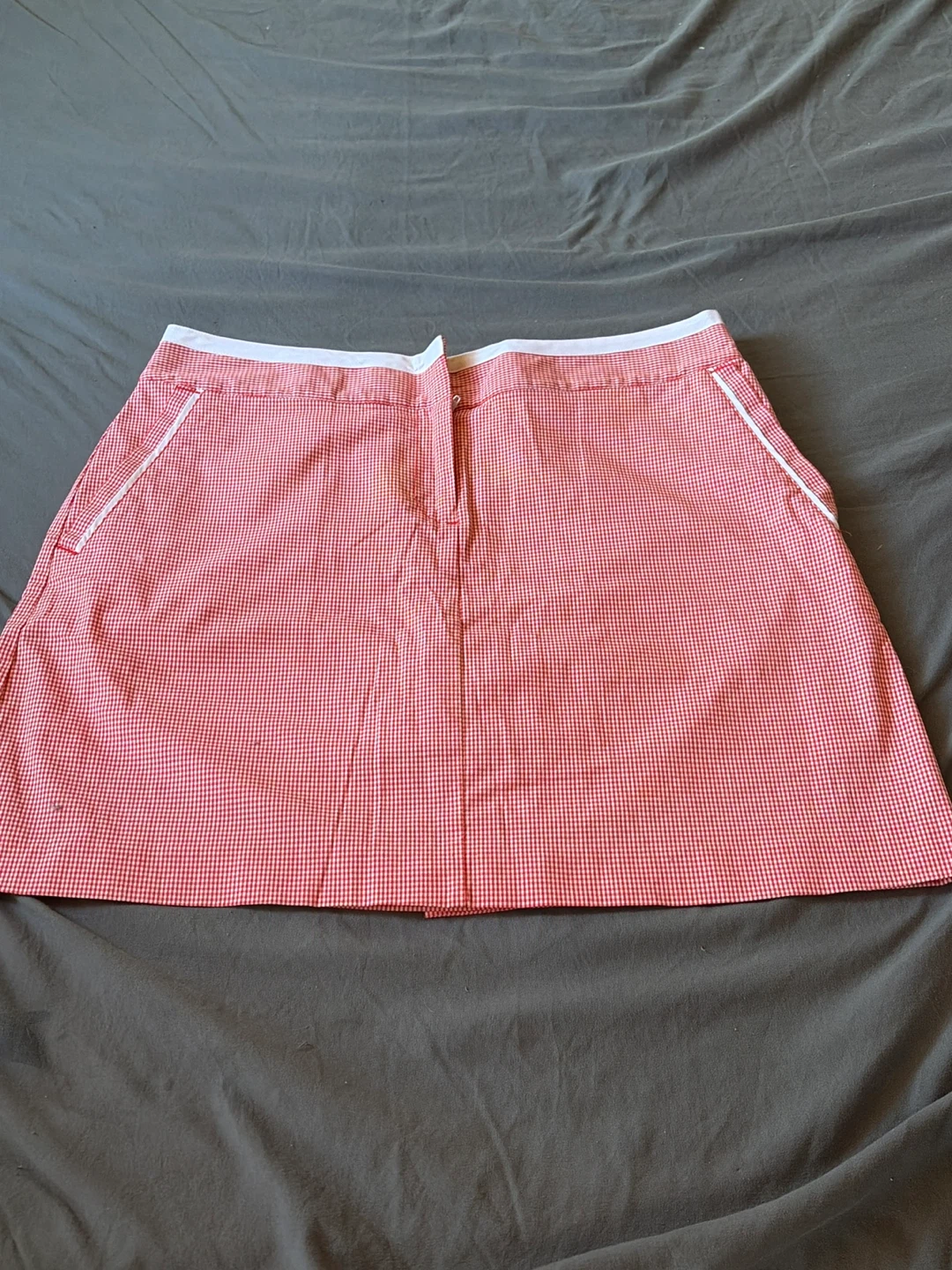 Red and White Gingham Skirt