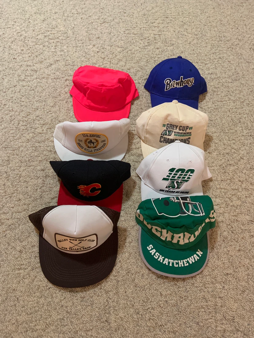 Collection of 8 Vintage Sports and Commemorative Caps