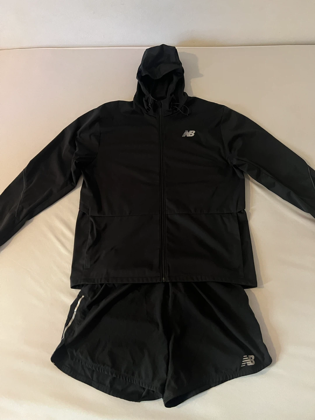 New Balance Black Track Jacket and Shorts Set
