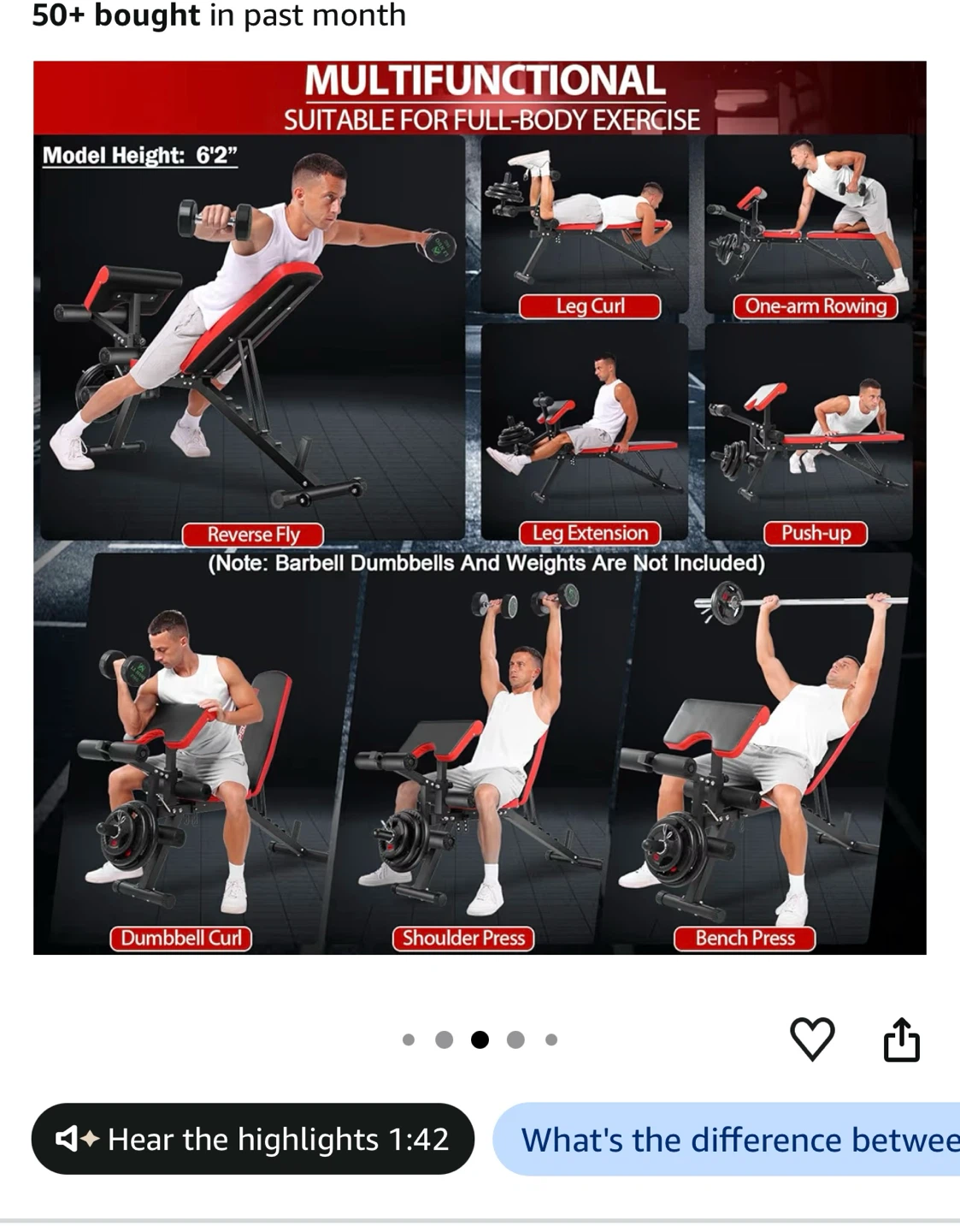 OPPSDECOR Adjustable Weight Bench - photo 2