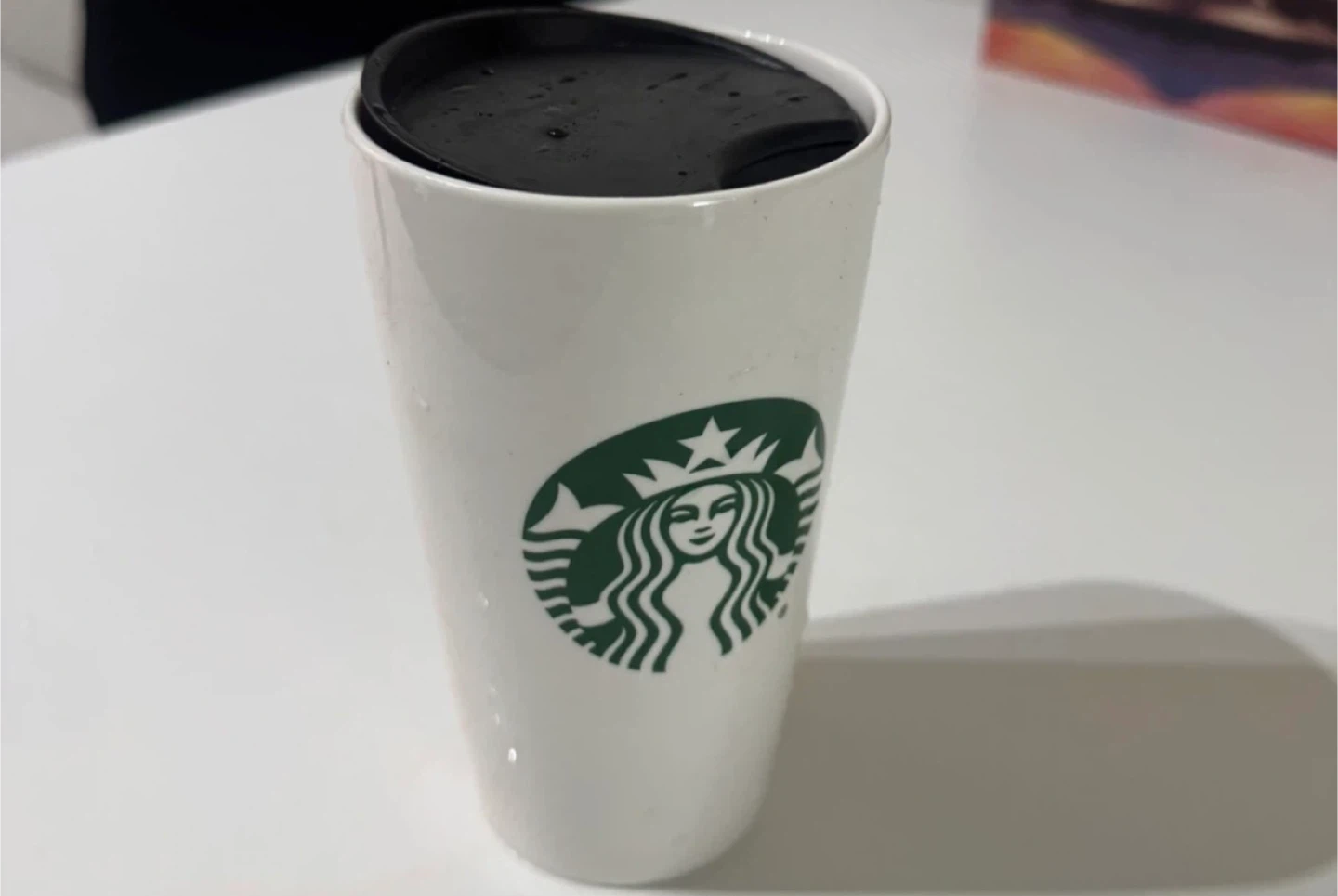Starbucks White Ceramic Travel Mug