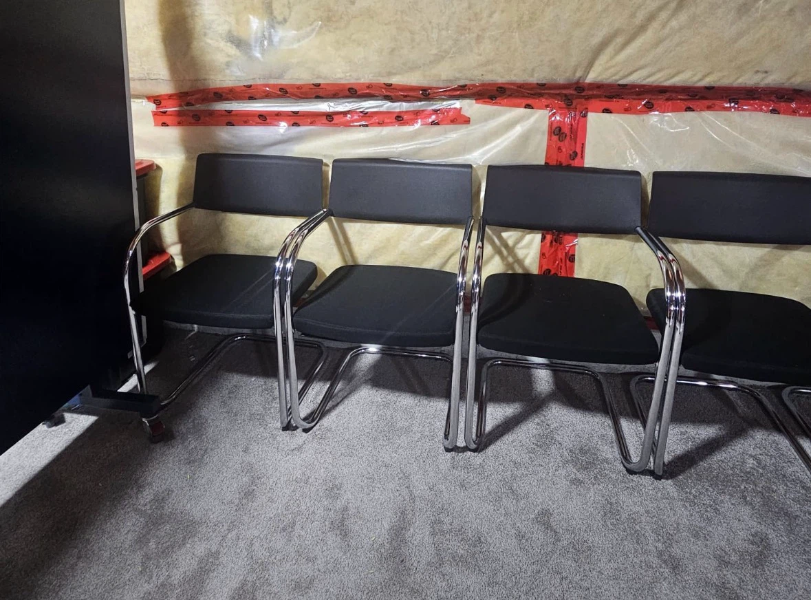 Set of 6 Black Cantilever Office Chairs - photo 2