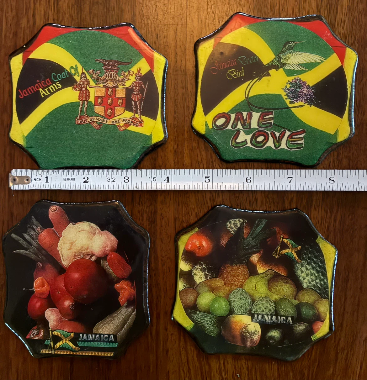 4 Jamaican Coasters Rastafarian Reggae Colours Jamaica Souvenir - photo 3