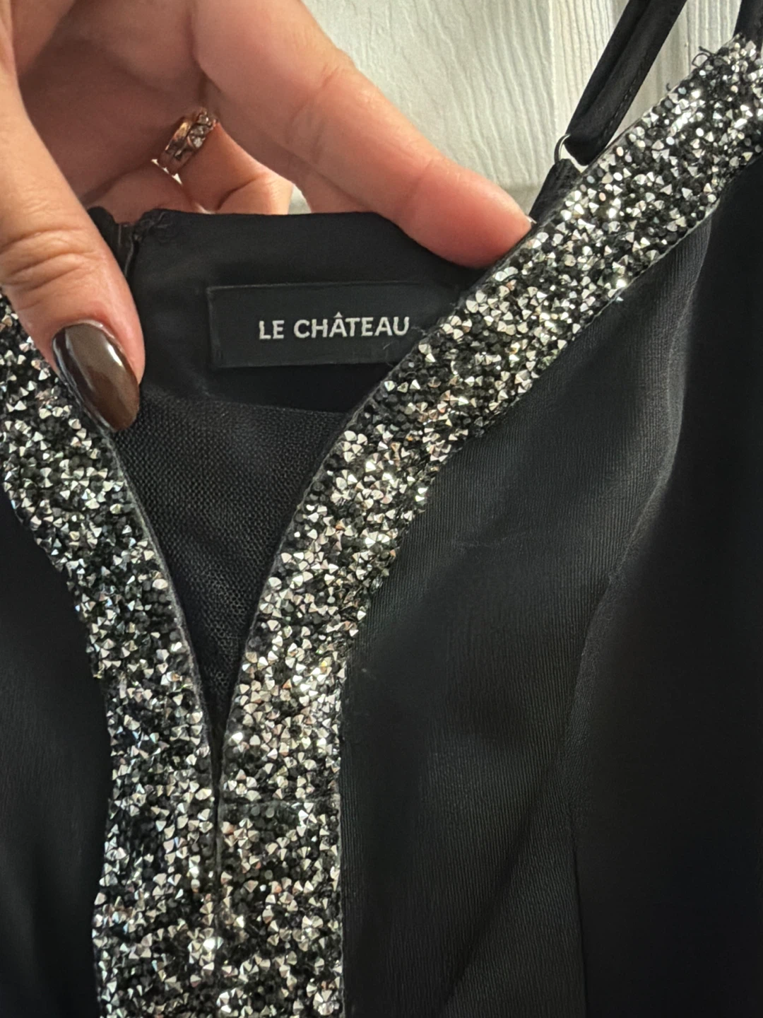 Le Chateau Black Dress with Rhinestone Detail - photo 2