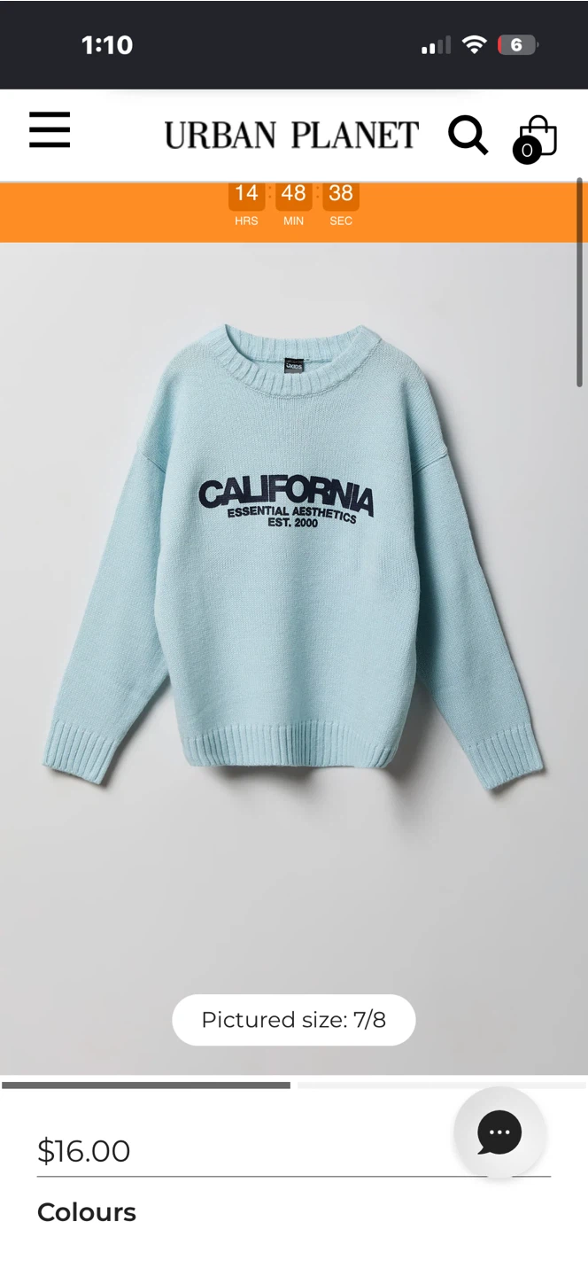 Urban Planet California Crewneck Sweater