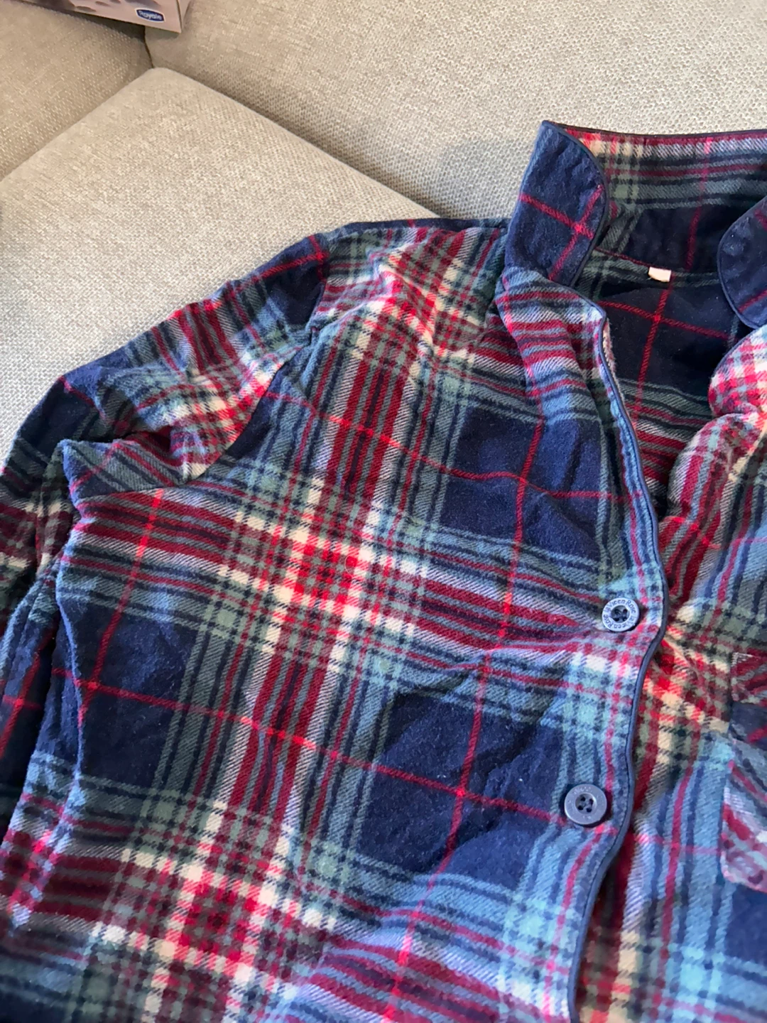 XS La Vie en Rose 100% Cotton Plaid Flannel Pajama Set - photo 4