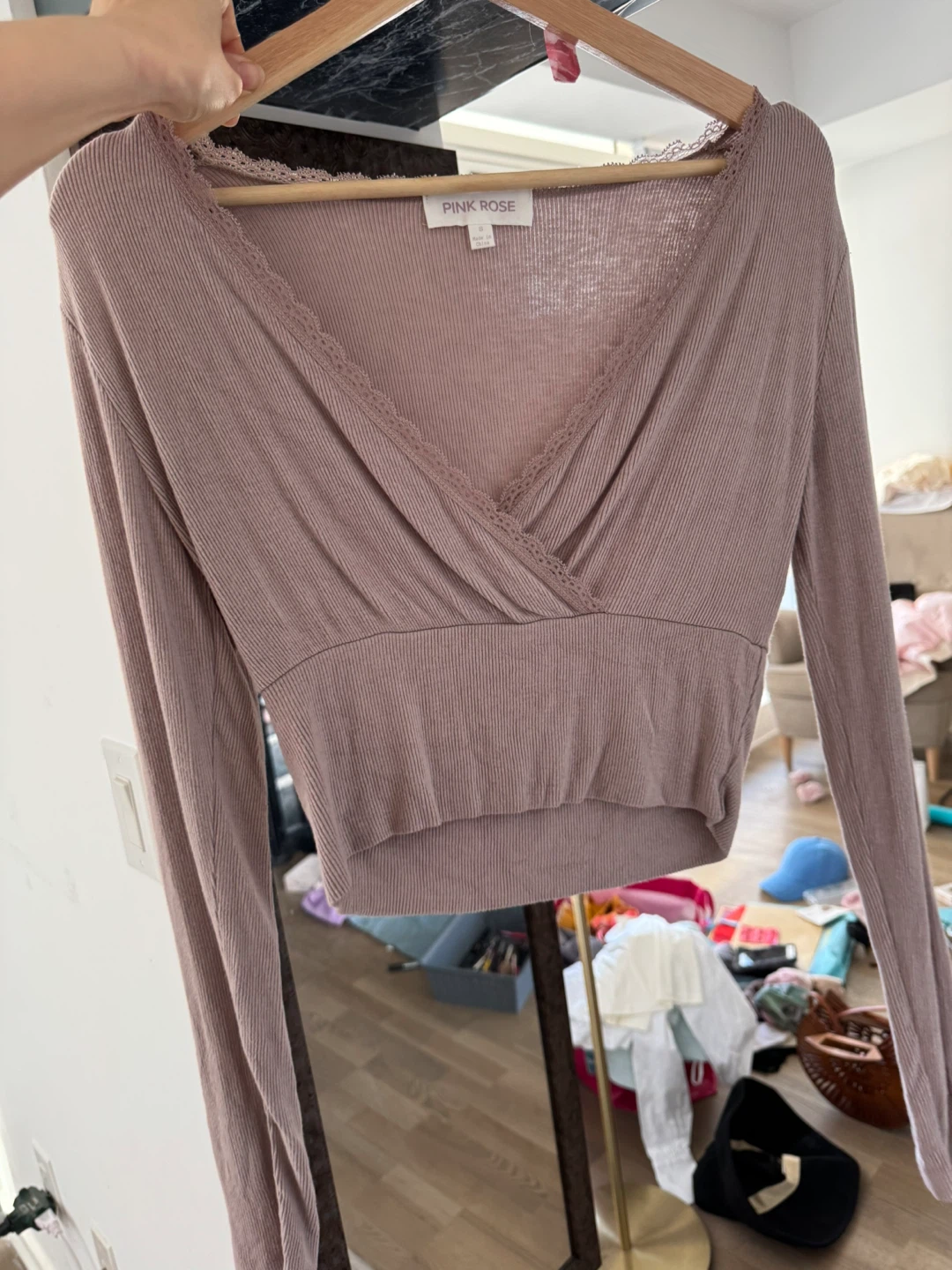Pink Rose mauve wrap top - photo 4
