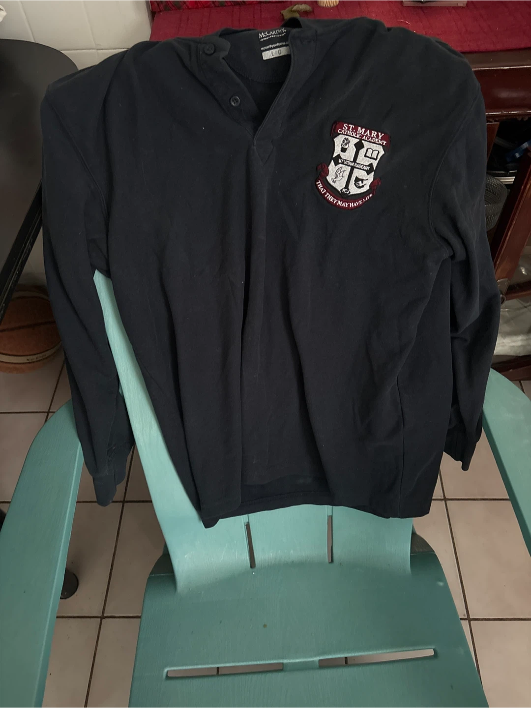 Large size long sleeve St. Mary's Catholic Academy sweater shirt
