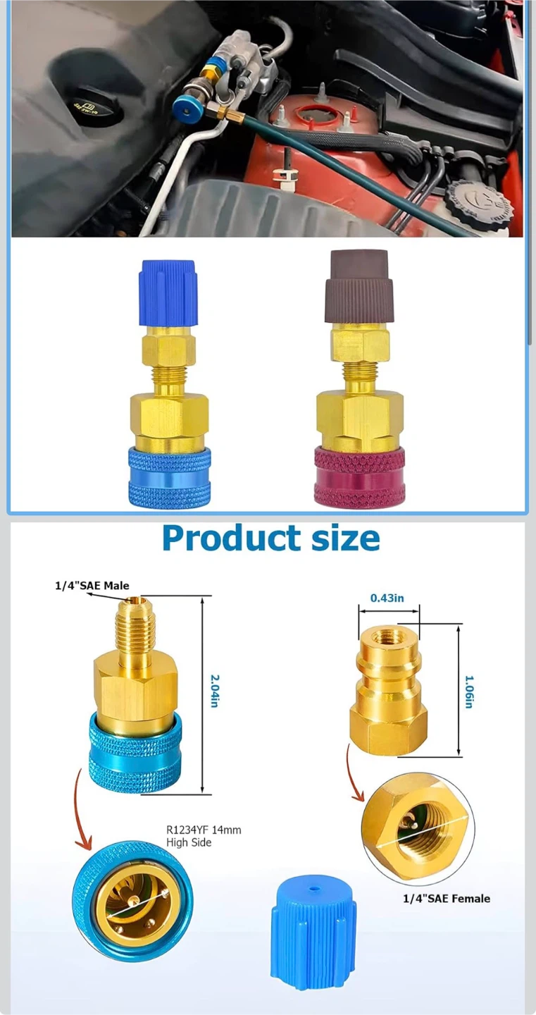 R1234YF to R134a Quick Coupler Adapter Set