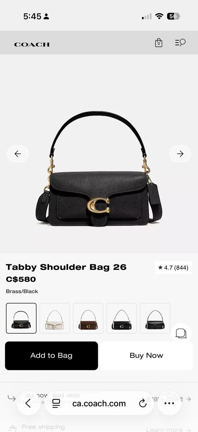 Coach Tabby Shoulder Bag 26 in Black