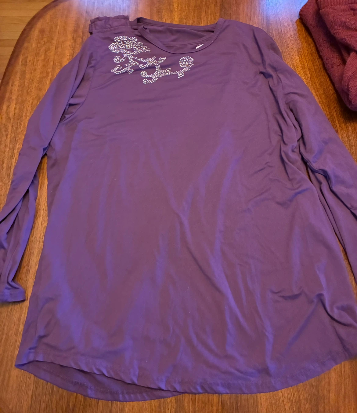 Silvert's Adaptive pretty Women's Top  Sz L Rhinestone Floral