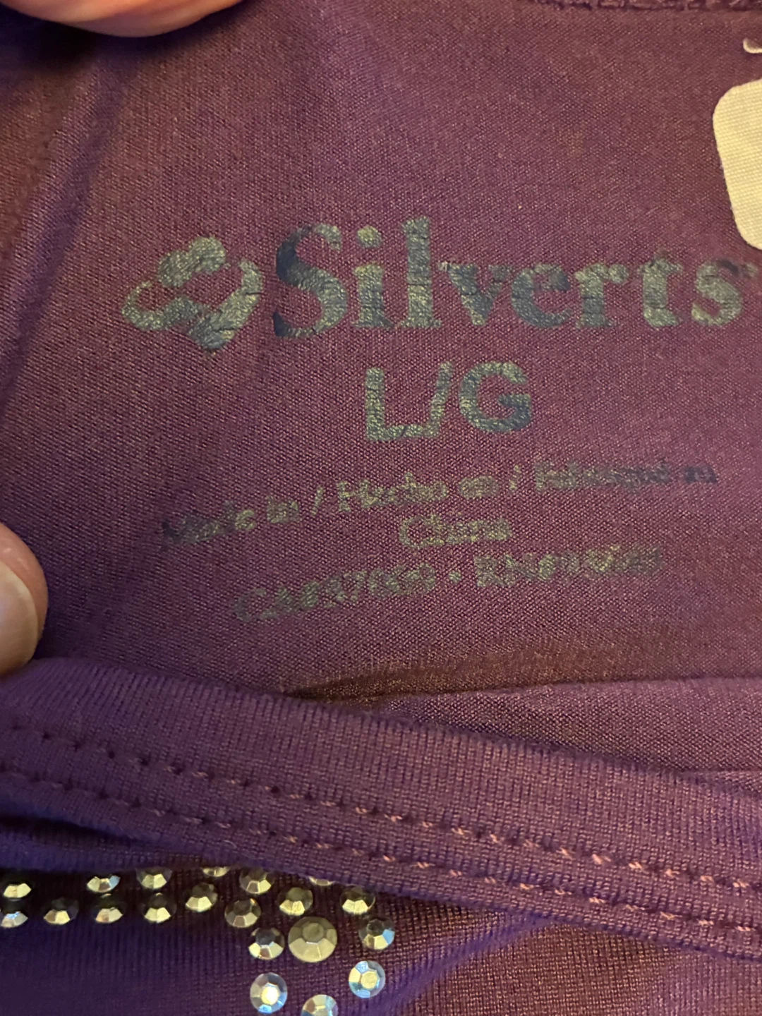 Silvert's Adaptive pretty Women's Top  Sz L Rhinestone Floral - photo 3