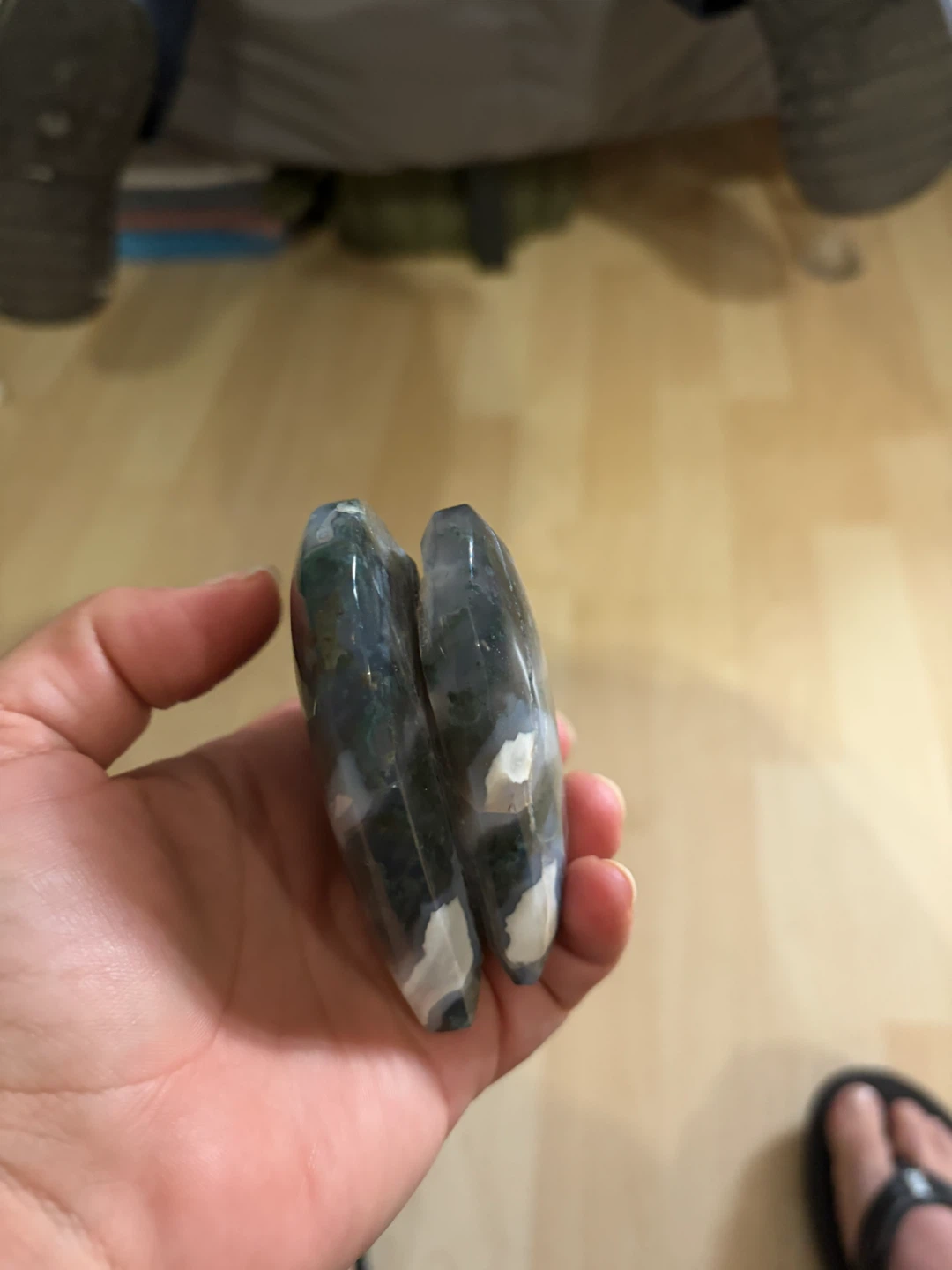 Polished Moss Agate Heart Stone - photo 2