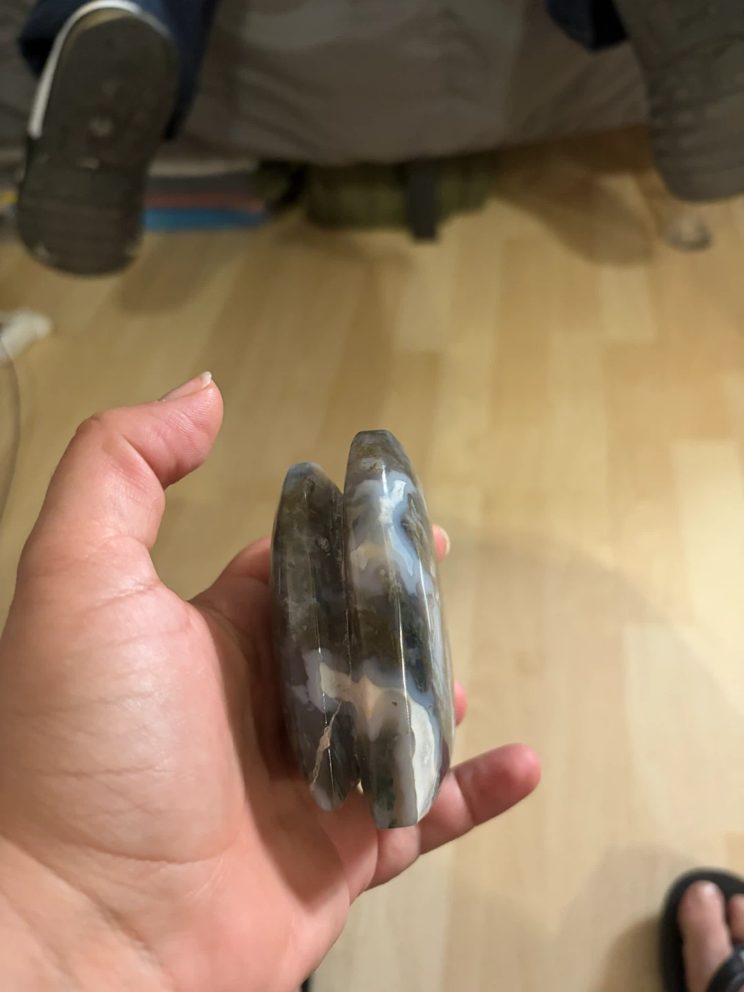 Polished Moss Agate Heart Stone - photo 4