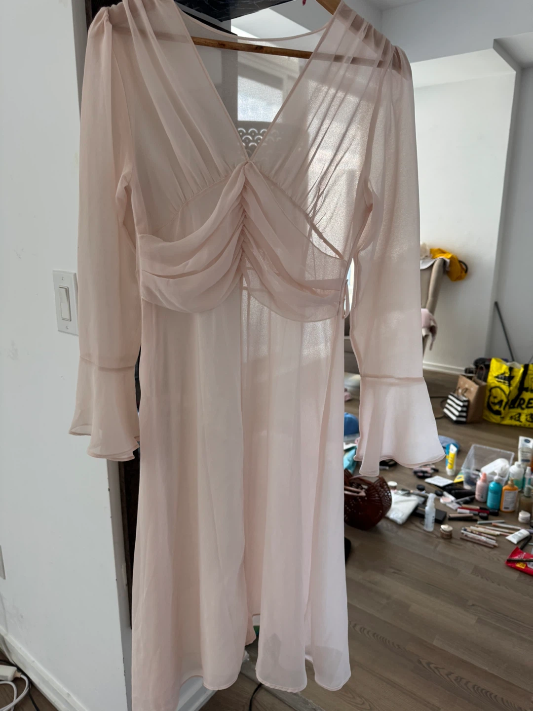 Ballet-core Light Pink Chiffon Dress - photo 3