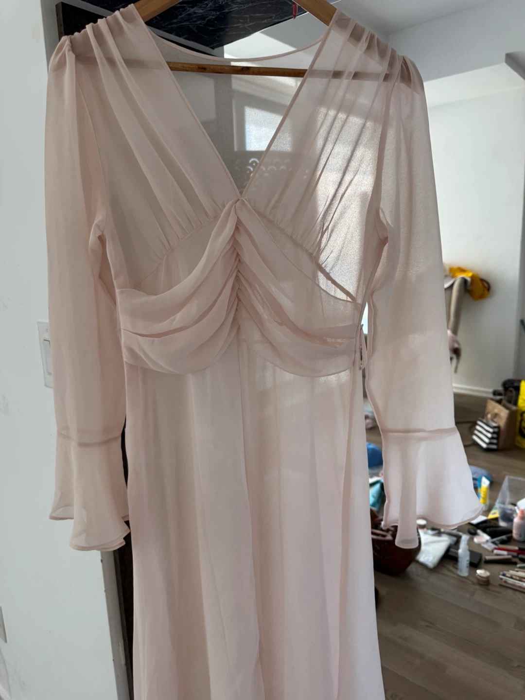 Ballet-core Light Pink Chiffon Dress - photo 4