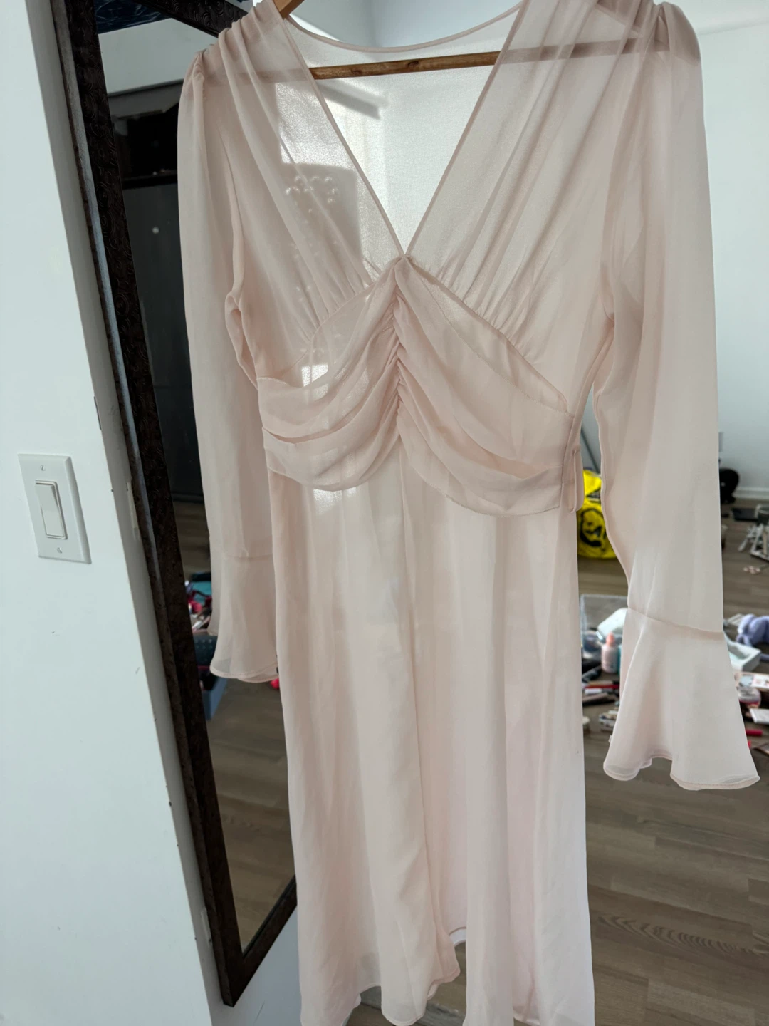Ballet-core Light Pink Chiffon Dress - photo 5