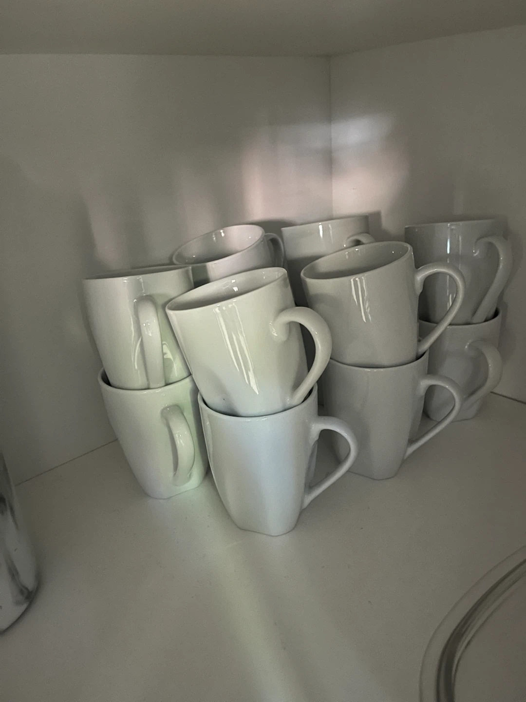 Set of 12 White Ceramic Mugs - photo 2
