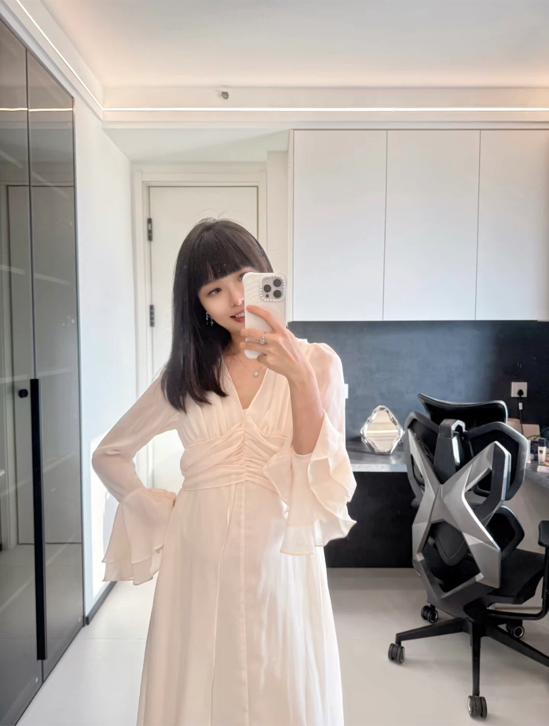 Ballet-core Light Pink Chiffon Dress - photo 2
