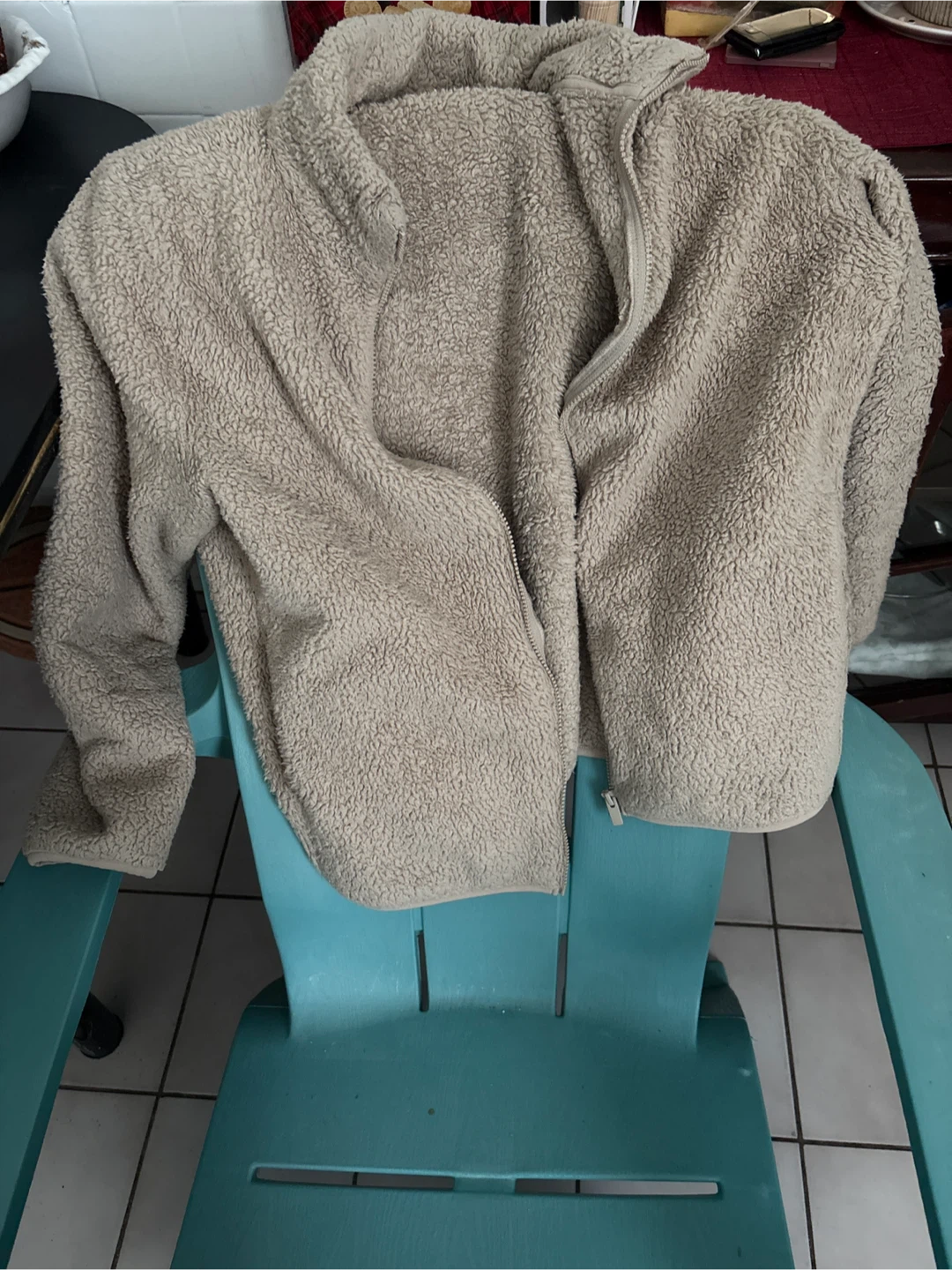 Uniqlo Beige Fleece Full-Zip Jacket