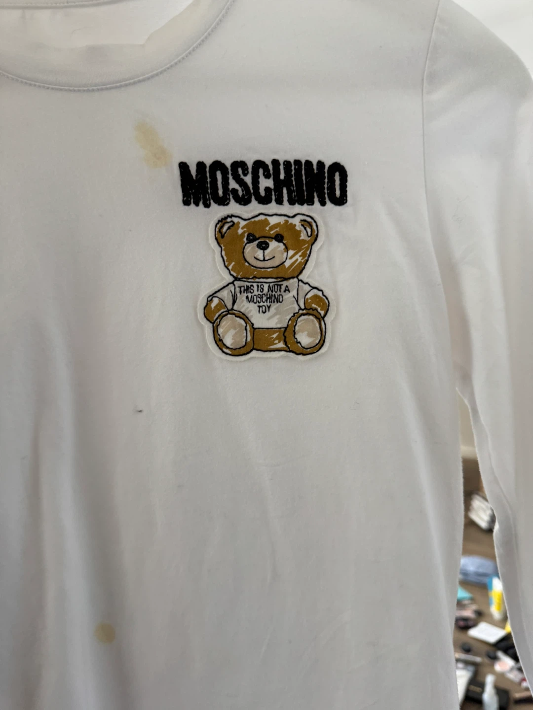 Authentic Moschino Toy Bear Long Sleeve (Stain on) - photo 2