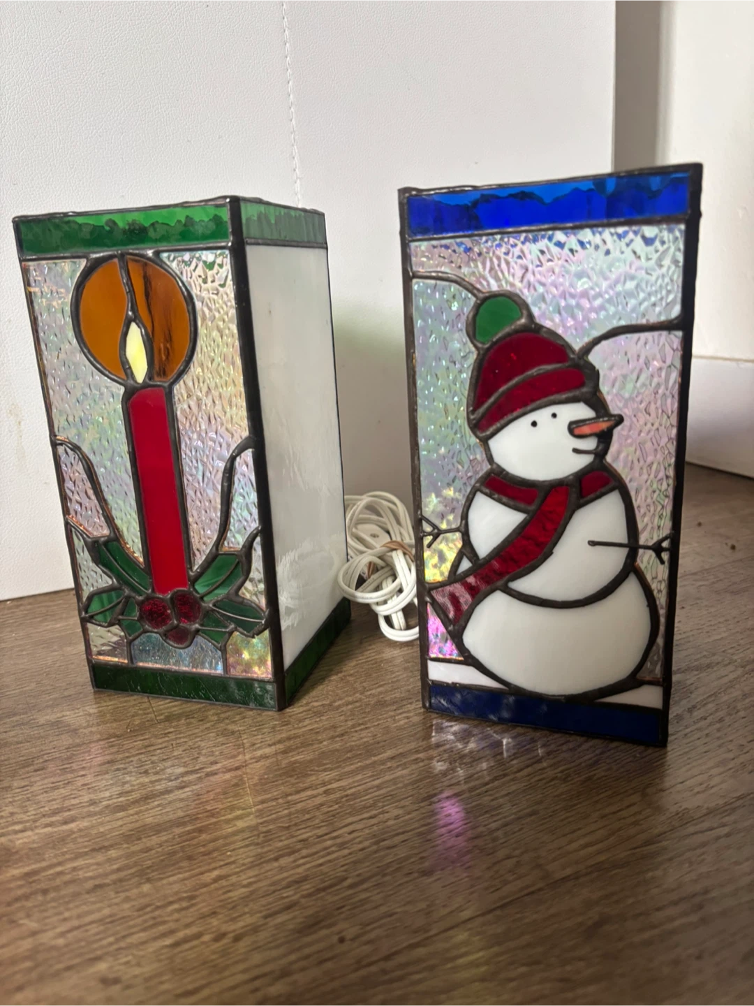 Set of Two Christmas Stained Glass Lamps - photo 2