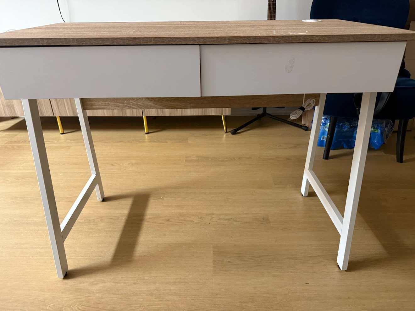 Modern Wooden Desk with Two Drawers