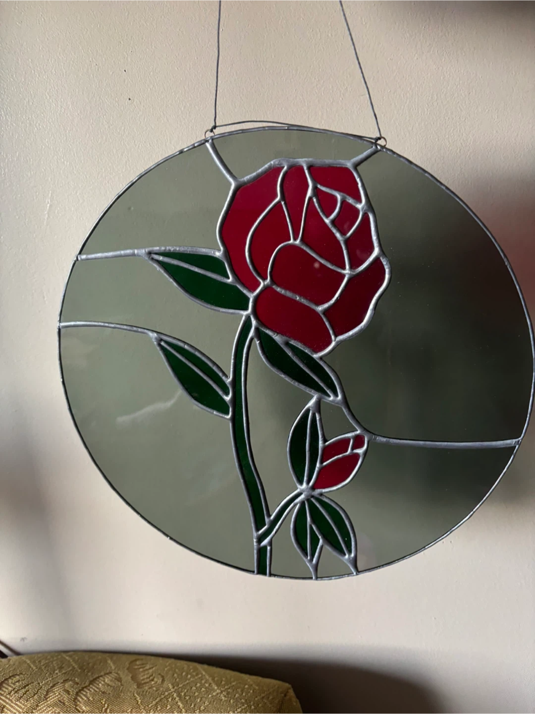 Stained glass rose suncatcher - photo 2