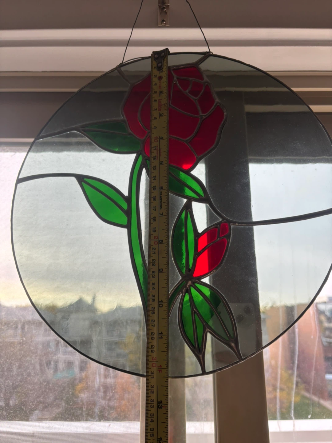 Stained glass rose suncatcher - photo 3